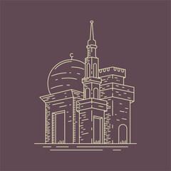Mosque logo design. Islamic place of worship logo