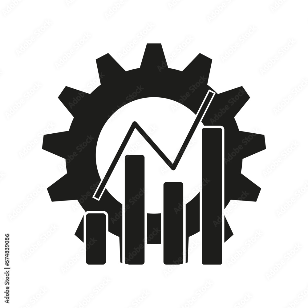Poster gears graph for concept design. financial data technology strategy. vector illustration.