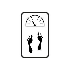 Flat floor scale feet icon. Modern scales. Vector illustration.