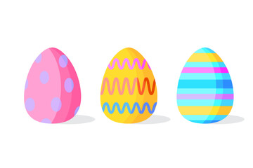 Fototapeta na wymiar easter eggs set. Spring decoration. Vector illustration.