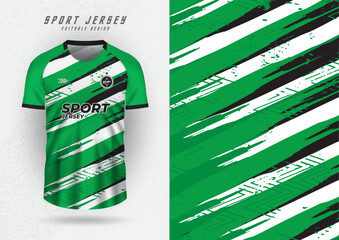 Background for sports jersey, football shirt, running shirt, racing shirt, green tone pattern and black and white stripes.