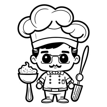 cute cartoon Adorable Chef  svg vector