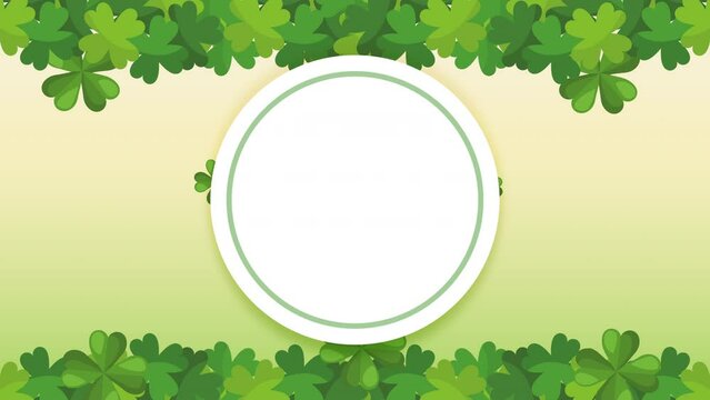 clovers in circular frame animation
