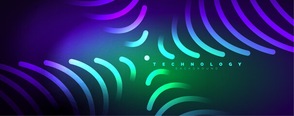 Neon shiny light abstract lines, light beams concept abstract background. Vector Illustration For Wallpaper, Banner, Background, Card, Book Illustration, landing page