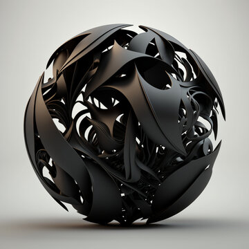Abstract black spher 3d render