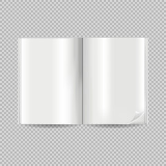 Blank open book mockup. Realistic clean book template