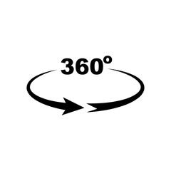 Vector Illustration 360 degrees. The display mark icon can be rotated 360 degrees.