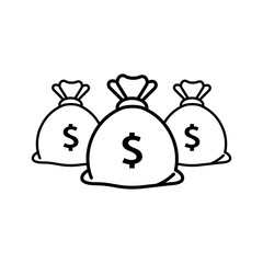 Vector Illustration of a pocket containing dollars. Savings or investment sign icon.