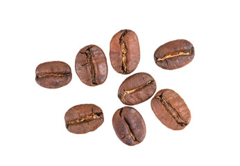 roasted coffee beans isolated on transparent png