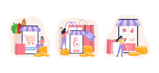 Flat Bundle E Commerce Design Illustration