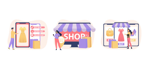 Flat Bundle E Commerce Design Illustration