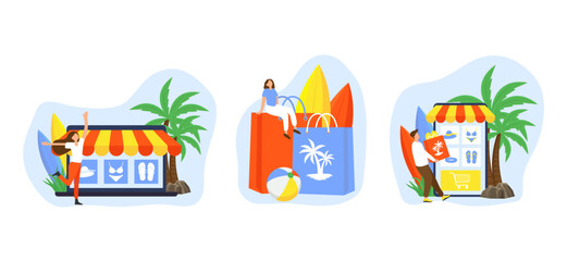 Flat Bundle E Commerce Design Illustration