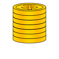 gold coin with dollar symbol