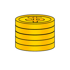 gold coins isolated on white