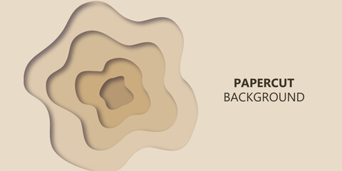 Paper cut background. Abstract realistic paper decoration for design.