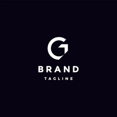 Arrowed Letter G Logo Design. G Letter With Up Arrow Shaped Edge Icon Design.