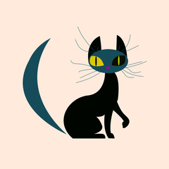 black cat with different colored eyes