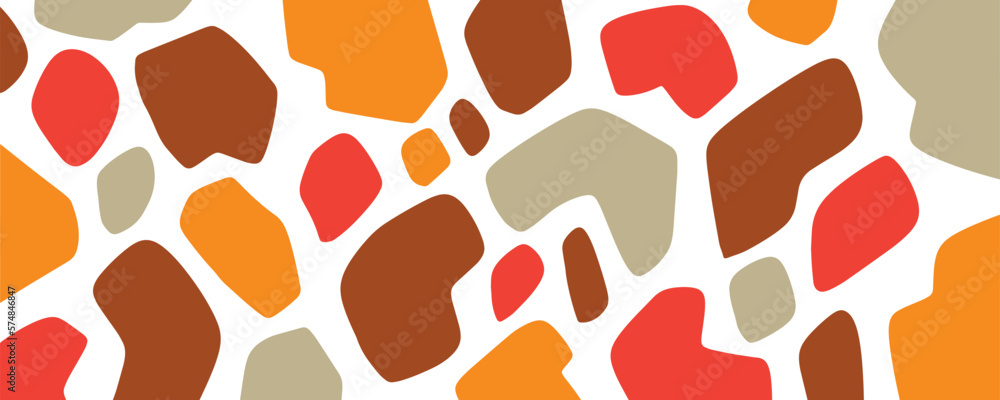 Poster abstract colorful rock shape elements background template design vector.