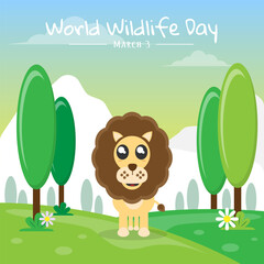Obraz na płótnie Canvas World Wildlife Day greeting card