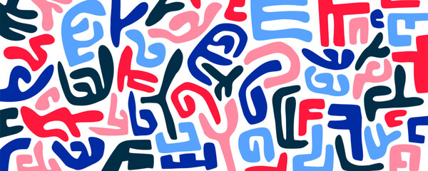 Irregular shape elements background design vector. Creative minimalist flat style art template.