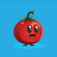 Red tomato with face illustration