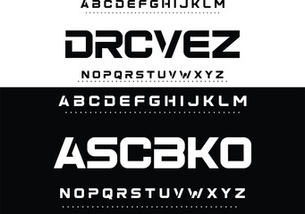 Modern style font design, alphabet letters and numbers vector illustration