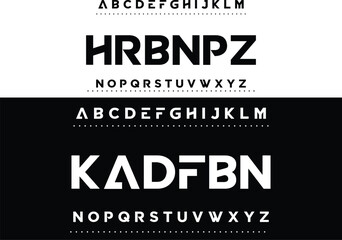 Modern style font design, alphabet letters and numbers vector illustration