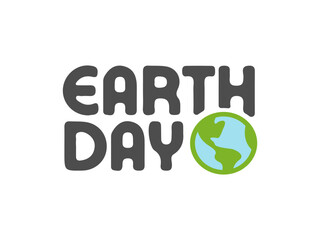 Earth day logo design with planet icon. Eco friendly design.