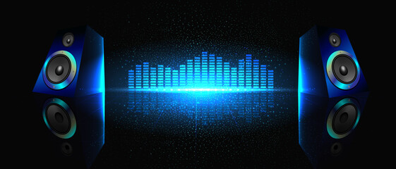 Equalizer Soundwave speakers vector design background