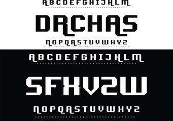 Modern style font design, alphabet letters and numbers vector illustration