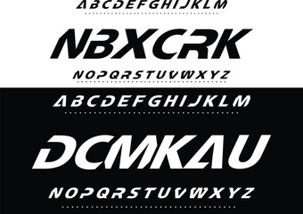 Modern style font design, alphabet letters and numbers vector illustration