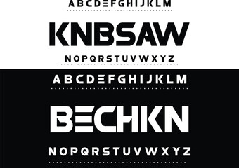 Modern style font design, alphabet letters and numbers vector illustration