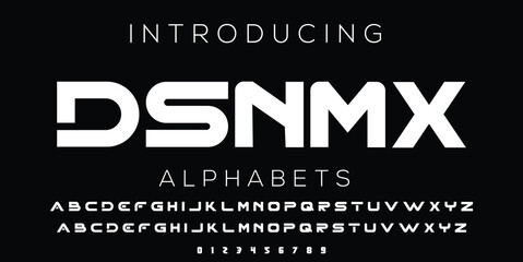 Modern style font design, alphabet letters and numbers vector illustration