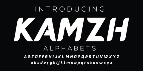 Modern style font design, alphabet letters and numbers vector illustration