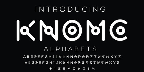 Modern style font design, alphabet letters and numbers vector illustration