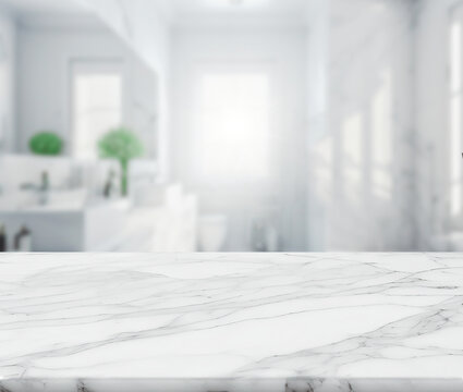 Marble counter table top in bath room background