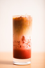 A glass of coffee based drink