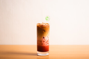 A glass of coffee based drink