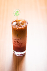 A glass of coffee based drink