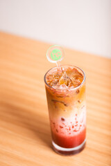 A glass of coffee based drink