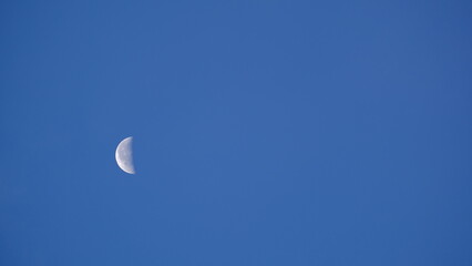 A Beautiful half moon at Morning
