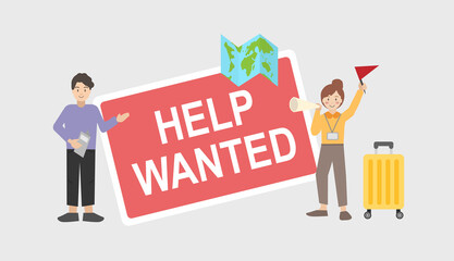 Tour Guide recruitment. Employee search concept. Search Tour Guide employee. 