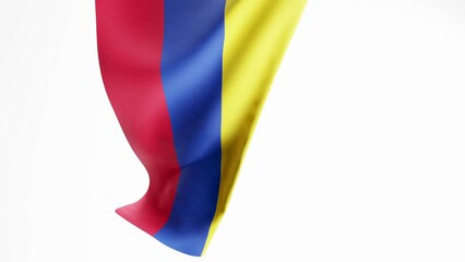 Colombian flag fluttering on white background, 3d render animation, vertical - Powered by Adobe