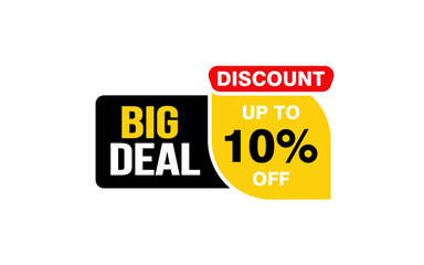 10 Percent BIG DEAL offer, clearance, promotion banner layout with sticker style. 
