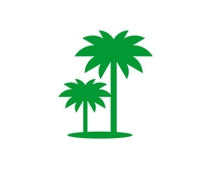 Simple palm tree illustration vector logo