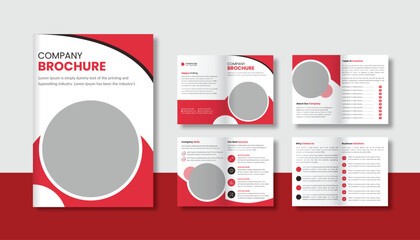 business bifold brochure or magazine cover design vector template