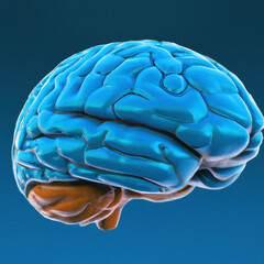 3D Render Blue Brain