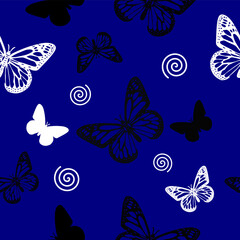 Butterfly silhouette seamless pattern for fabric or wallpaper