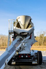 Special concrete transport mixing truck delivered on ready to outpouring mix concrete in...