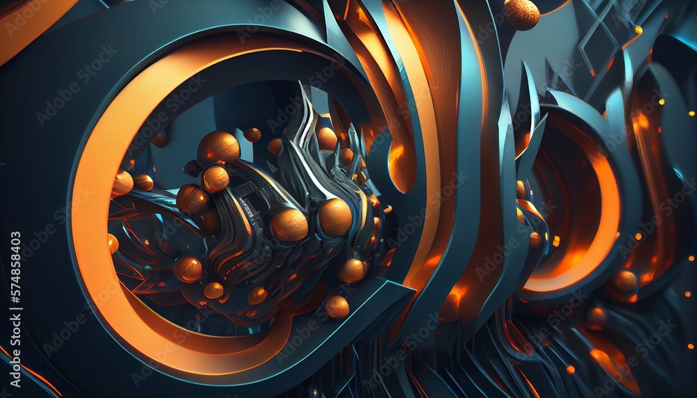 Wall mural a futuristic dynamic depths abstract background, generative ai, illustration, this image depicts a f